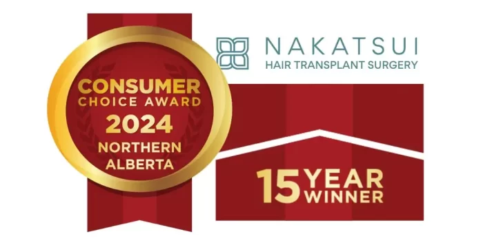 consumer choice award for best hair restoration clinic in Edmonton and Northern Alberta 2024